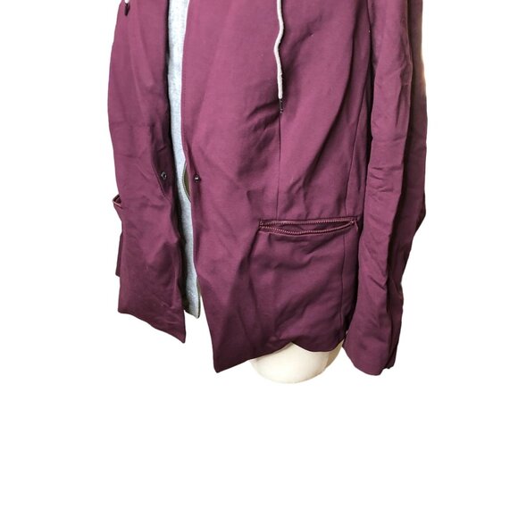 Torid Jacket Layered Hoody Burgundy Gray Stretch Womens 2 Zippered Pockets Darts - Picture 7 of 16